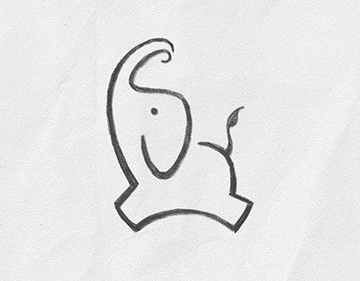 Baby elephant logo sketch