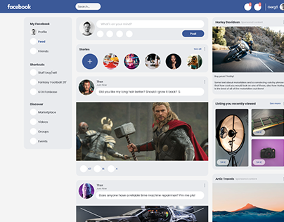 Redesigned Facebook News Feed