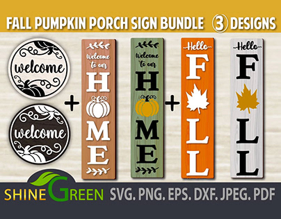 Fall Porch Sign SVG Bundle