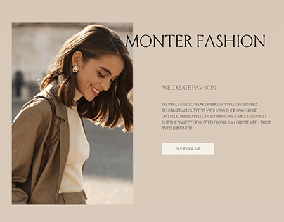 First page for online shop "Monter fashion"