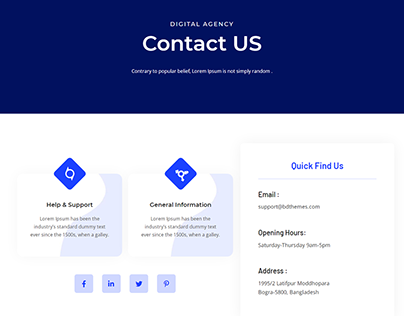 Business Contact Us Landing Page