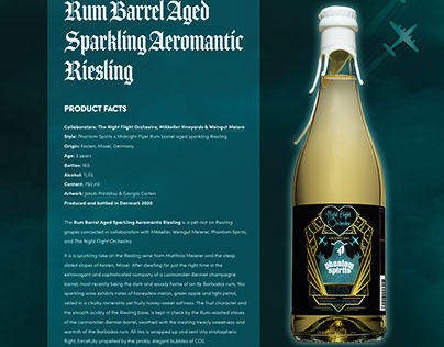 Rum Barrel Aged Sparkling Aeromantic Riesling