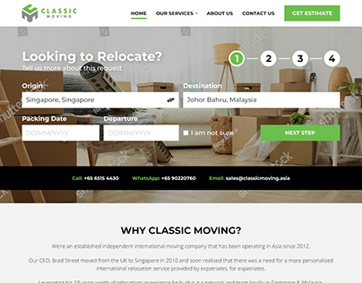 Classic Moving Website Portal