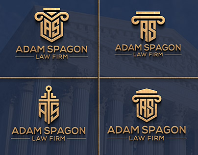 A+S Letter Law Firm Logo design.