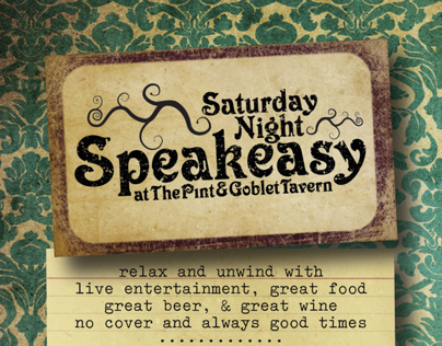 Saturday Night Speakeasy, Restaurant Advertisment