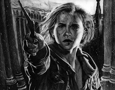 Hermione Granger Charcoal Drawing