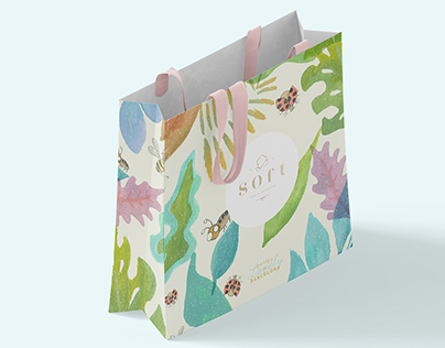 Ilustration and packaging for a baby's store brand