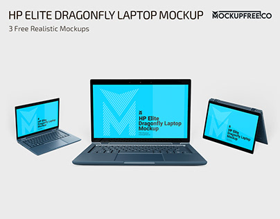 Free HP Elite Dragonfly Laptop Mockup