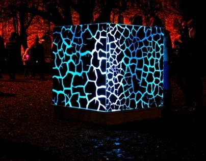 "Crack " light installation in festival "Staro Riga"