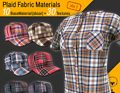 10 Plaid/Tartan Fabric Materials + 30 Textures