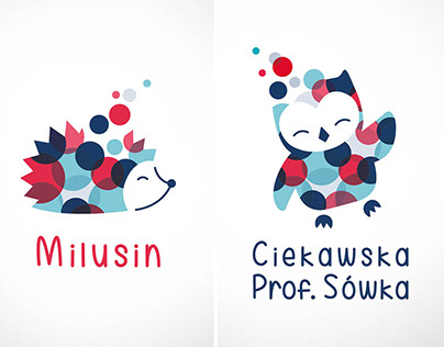 Ciekawska Sówka, Milusin | budowa logotypów