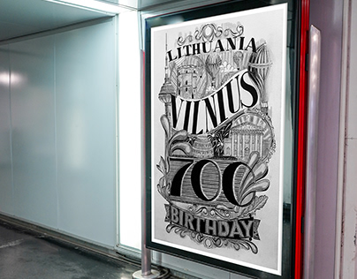 Vilnius 700th birthday – handmade poster