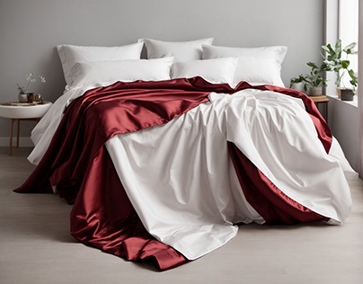 Bedsheet Red and White