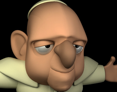 Modelado 3D de una caricatura del Papa Francisco