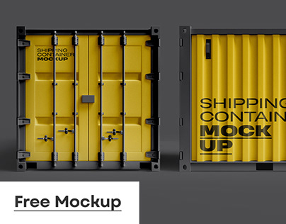 Shipping Container Free Mockup