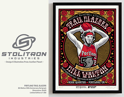 Trail Blazers Bill Walton 50th Anniversary Poster