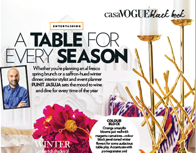 Vogue India: Table setting shoot.
