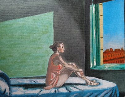 Morning Sun - Edward Hopper Acrylic on small Canvas
