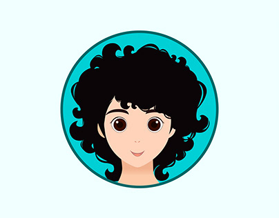 Curly hair girl illustration