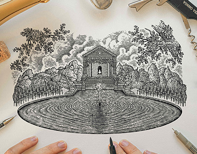 Project thumbnail - Engraving Wine Label Illustration - Micklefield Hall