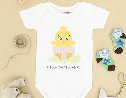 Illustration design for newborn baby clothes
