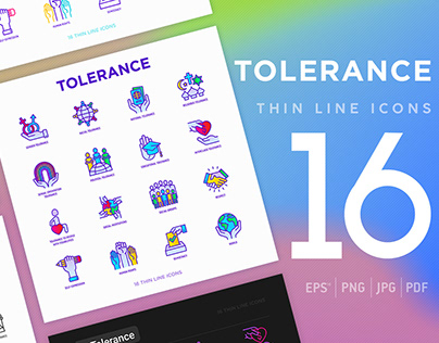 Tolerance | 16 Thin Line Icons Set