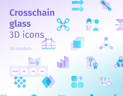 Crosschain glass 3D icons