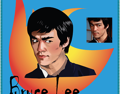 Legend Bruce Lee Face illustration