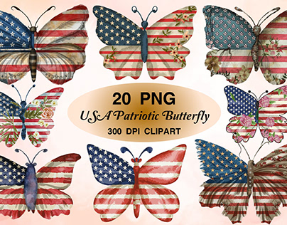USA Patriotic Butterfly