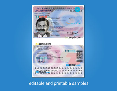 Czechia Identity card template