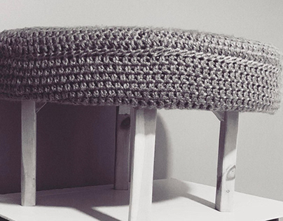 Beehive inspired pouf