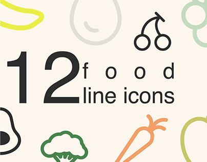 Set of icons in Line art style for the app
