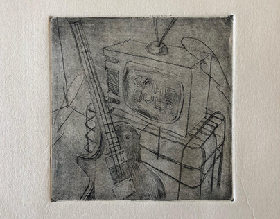 Game Over | Drypoint on zinc
