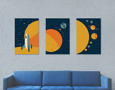 Space Themed Vintage Inspired Posters and Phone Cases