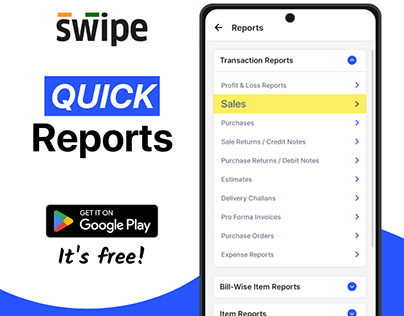 Quick Reports with Swipe!