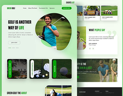 Green Golf Landing Page Design
