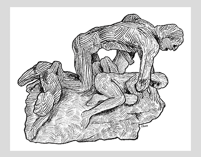 Sculpture Pencil drawings of Rodin/ 로뎅의 조각 연필드로잉