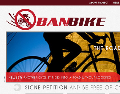 Ban the Bike logo and web sketches