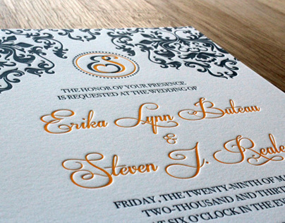 Letterpress Wedding Invitation