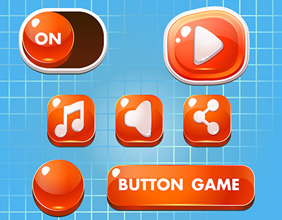 Vector cartoon game buttons