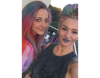 Rainbow hair with dusty root