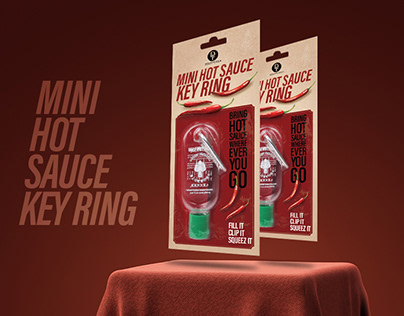 Hot Sauce Key Ring Packaging