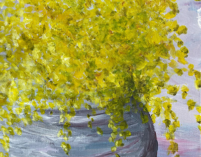 mimosa - acrylic painting