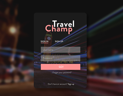 Travel Champ App design