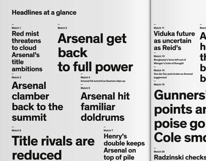 Typography  plays the Arsenal  way.
