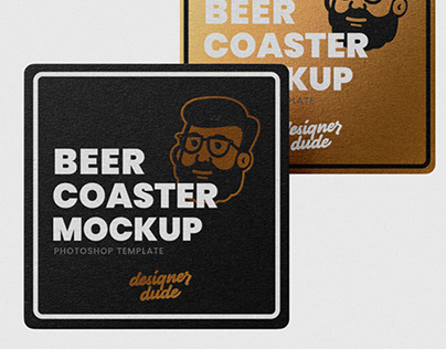 Square Beer Coaster Mock-Up Template (Free Download)