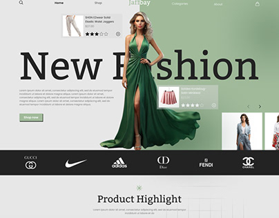 Landing Page Design for a Fashion Brand.