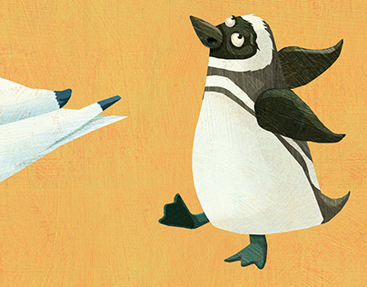 Penguin and Arctic Tern spot illustrations