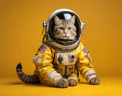 Beautiful cat in space