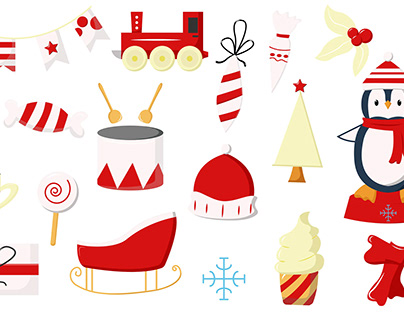 Project thumbnail - Set Flat Of Christmas Elements Collection On Volume 2